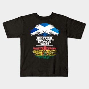 Scottish Grown With Bolivian Roots - Gift for Bolivian With Roots From Bolivia Kids T-Shirt